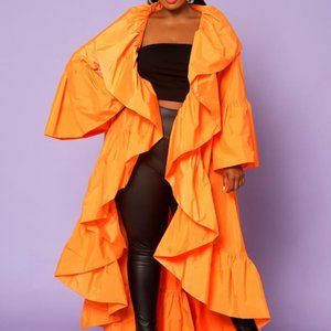Orange Ruffle Duster